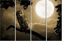 120CM 80 OBRAZ 4 ELEM SOWA GAŁĘZI ŚCIENNY