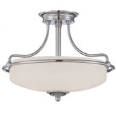 Plafon LAMPA sufitowa QZ-GRIFFIN-SFS-C Elstead QUOIZEL szklana OPRAWA okrągła antyczna polerowany chrom biała