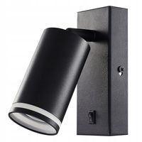 Kinkiet ścienny LAMPA ŚCIENNA GU10 LED DO CZYTANIA WŁĄCZNIK czarna