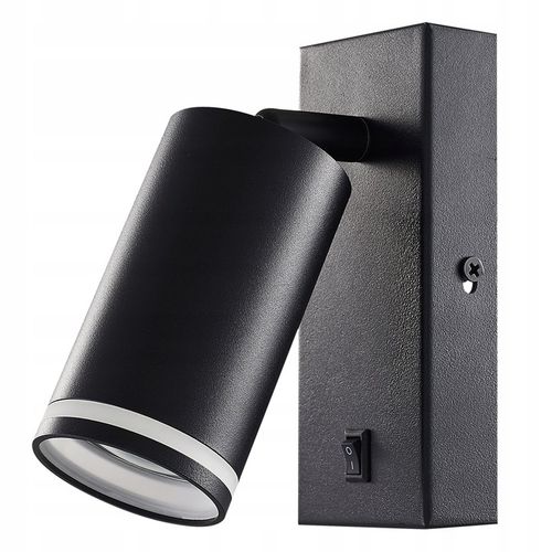 Kinkiet ścienny LAMPA ŚCIENNA GU10 LED DO CZYTANIA WŁĄCZNIK czarna na Arena.pl
