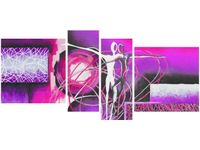 120CM 55 OBRAZ 4 ELEM TAŃCZĄCE POSTACIE FIOLECIE ŚCIENNY