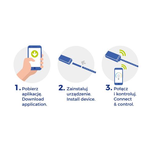 Kontroler do pasków LED RGBW+CCT+DIMM 12/24V DC 24W/48W z konektorem Wi-Fi Spectrum SMART WOJ+05641 na Arena.pl