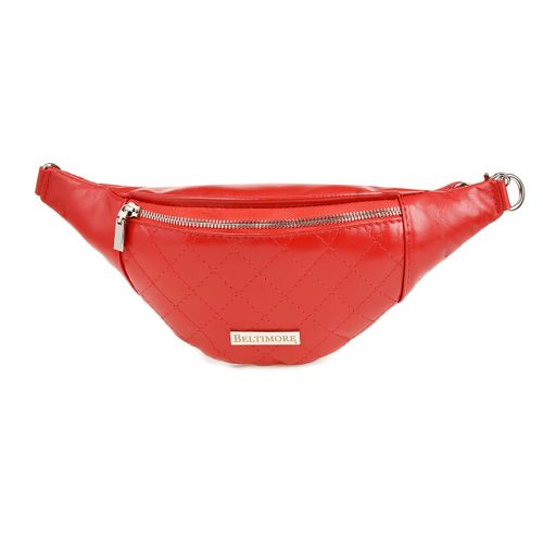 Czerwona Saszetka Nerka Pikowana Skóra Naturalna Beltimore F22 na Arena.pl