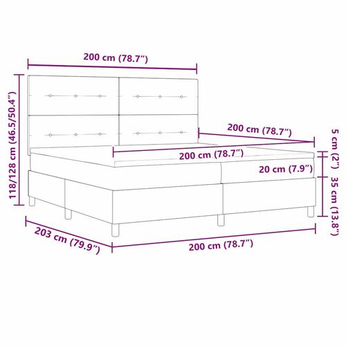Łóżko sprężynowe z materacem Czarny 200 x 200 cm tkanina na Arena.pl