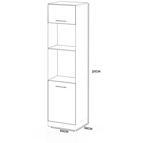 Słupek Kuchenny Stojący 60cm Piekarnik Mikrofala S60m Spremium Biały Mat na Arena.pl