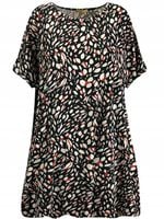 Luźna, swobodna bluzka tunika z wzorkiem 52/54 6XL/7XL
