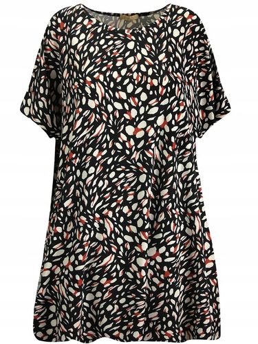 Luźna, swobodna bluzka tunika z wzorkiem 52/54 6XL/7XL na Arena.pl