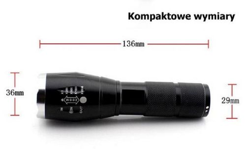 Latarka LED + uchwyt do roweru + ładowarka na Arena.pl