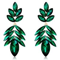 Długie złote kolczyki krople łezki szmaragdowe zielone eleganckie KOKONET 3-0381