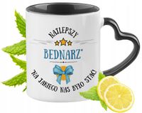 Dla Bednarza Kubek Czarny Z Uszkiem W Kształcie Serca Na Prezent