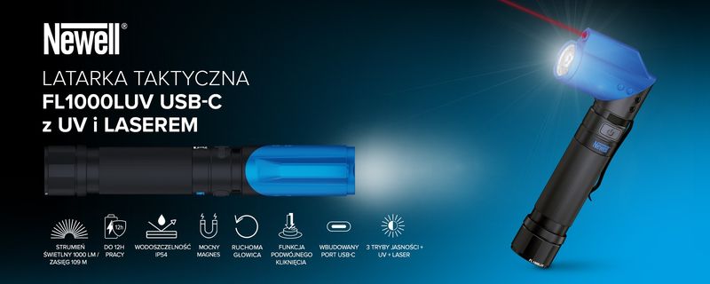 Latarka taktyczna Newell FL250L USB-C zdjęcie 3
