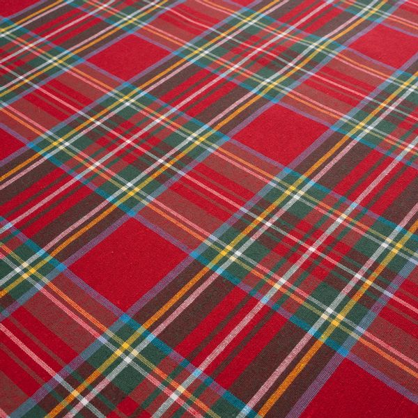 Obrus Świąteczny 138x140 w Kratę Czerwoną Włoski Look zdjęcie 3