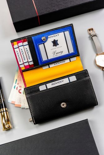 skórzany, elegancki portfel damski na zatrzask - rovicky na Arena.pl