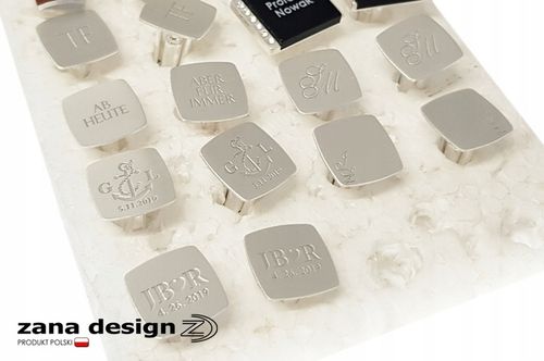 Srebrne spinki do mankietów z inicjałami Srebro925 na Arena.pl