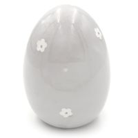 Jajko jajeczko Wielkanocne ceramiczne figurka do stroika 8 cm SZARE