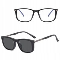 2w1 Okulary CLIP-ON Zerówki oprawki KOMPUTERA + NAKŁADKA PRZECIWSŁONECZNA