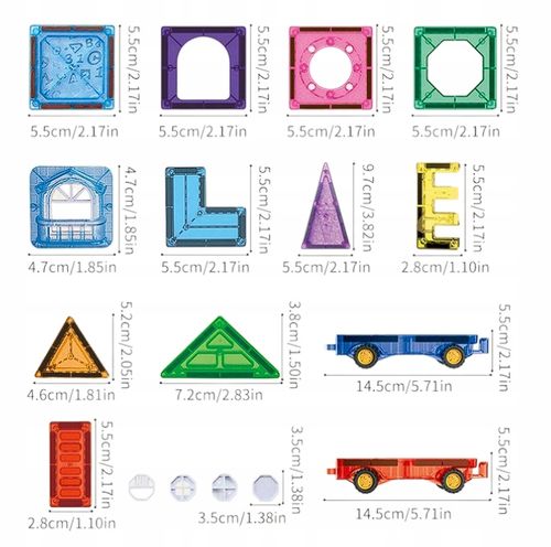KREATYWNE KLOCKI BLOKI PANELE MAGNETYCZNE 3D 110EL KONSTRUKCYJNE POJAZDY na Arena.pl