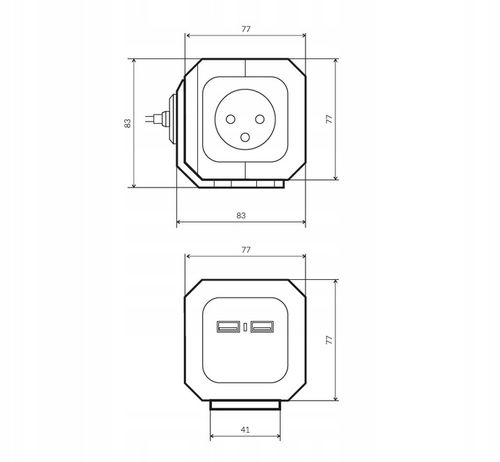 Przedłużacz Listwa Kostka Magic Cube 4-Gniazda 2x USB Ładowarka Kabel 1,4m na Arena.pl
