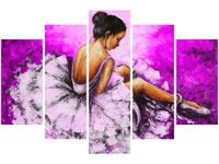 OBRAZ BALETNICA FIOLETOWYM TLE