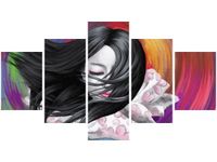 OBRAZ STEREO WOMAN TWARZ ABSTRAKCJA MULTIKOLOR