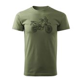 Koszulka motocyklowa z motocyklem na motor Kawasaki KLR męska khaki REGULAR XL