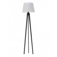 Lampa podłogowa CURACAO abażur jasny szary stelaż hebanowy
