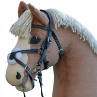 Ogłowie meksykańskie A4 czarne dla hobby horse