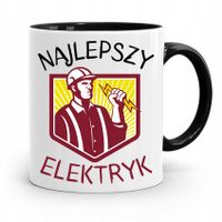 Kubek Czarny Prezent Elektryka Najlepszy Elektryk Z Nadrukiem Ze Zdjęciem