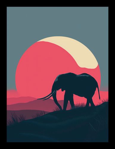 Plakat 15x20cm Słoń przy Czerwieni na Arena.pl