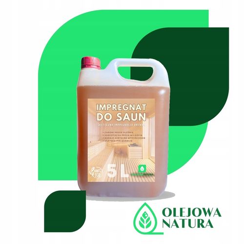 OLEJ IMPREGNAT DO SAUN IMPREGNACJA DREWNA W SAUNIE 5L + PĘDZEL GRATIS na Arena.pl