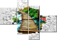 100 70CM OBRAZ 4 ELEM ŚCIANA WIDOKIEM MOST DRUK PŁÓTNO RAMA