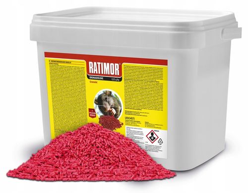 MOCNY GRANULAT NA MYSZY TRUTKA NA SZCZURY BROMADIOLONE DDD 5KG RATIMOR na Arena.pl