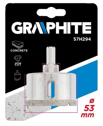 GRAPHITE WIERTŁO DIAMENTOWE DO GRESU 53MM 57H294 na Arena.pl