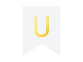 Baner DIY, 16 cm, biały, literka "U" [stwórz swój baner]