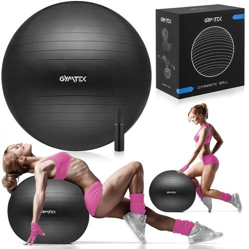 PIŁKA GIMNASTYCZNA REHABILITACYJNA DO ĆWICZEŃ Z POMPKĄ 65CM GYMTEK na Arena.pl