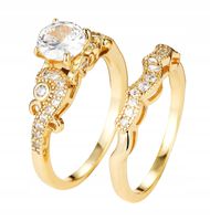 Złote OBRĄCZKI ŚLUBNE STAL Para POZŁACANE r.17/19