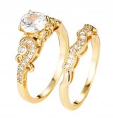 Złote OBRĄCZKI ŚLUBNE STAL Para POZŁACANE r.17/19