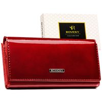 portfel damski ze skóry naturalnej i ekologicznej w czerwonym