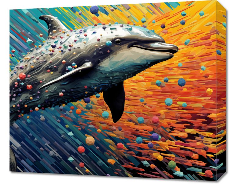 Obraz 60x50cm Delfin w Palecie Barw zdjęcie 1