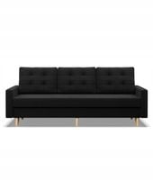 KANAPA w Stylu Skandynawskim BLANK CZARNA Mikrofaza Rozkładana Wygodna