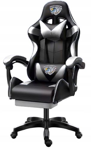 FOTEL gamingowy z MASAŻEM pleców KOMPUTEROWY OBROTOWY dla gracza +podnóżek! na Arena.pl