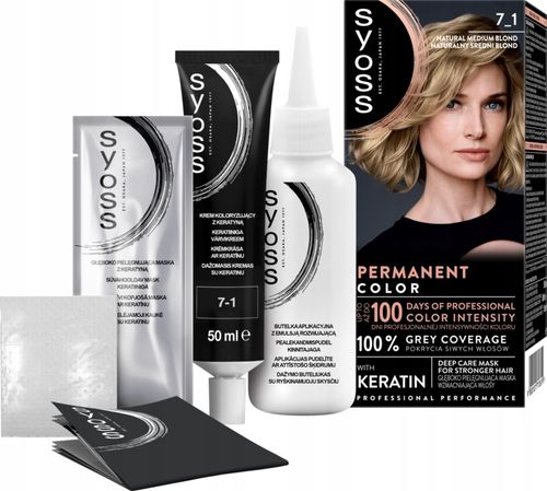 SYOSS PERMANENT COLOR FARBA DO WLOSÓW TRWAŁA NR 7_1 NATURALNY ŚREDNI BLOND na Arena.pl