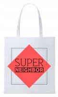 Torba Biała Eco Shopper Dla Sąsiada Sąsiadki Z Nadrukiem Ze Zdjęciem