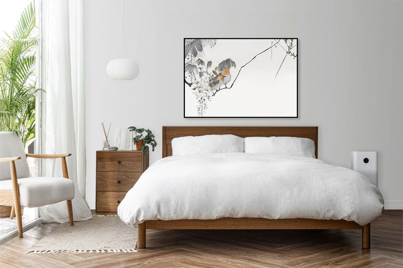 Plakat 60x40cm Two Sparrows, Seitei Japoński Vintage zdjęcie 5