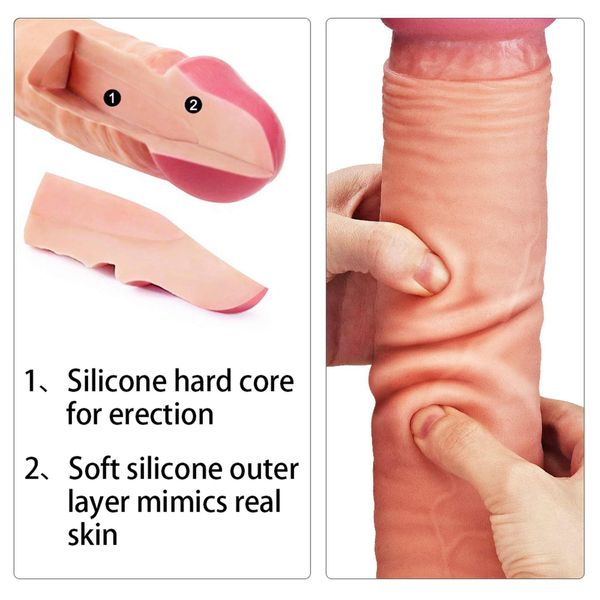 12"" Dual Layered Platinum Silicone Cock zdjęcie 10