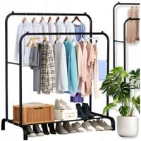 Wieszak metalowy stojący przedpokój na ubrania garderoba solidny półka