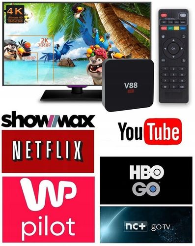 ODTWARZACZ MULTIMEDIALNY SMART TV BOX SCISHION ANDROID 10.1 V88 PRZYSTAWKA na Arena.pl