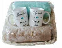 zestaw Prezent na rocznicę ślubu Ręczniki z haftem kubki z nadrukiem