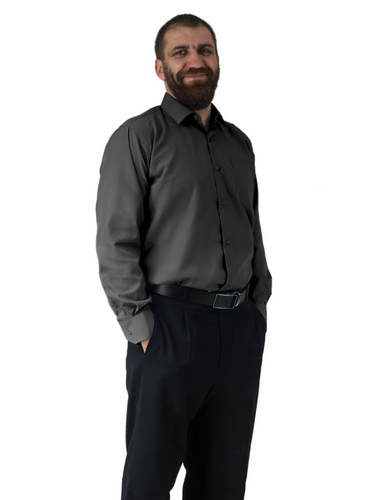 Elegancka koszula męska grafitowa gładka 38/39 - S na Arena.pl