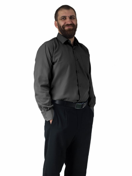 Elegancka koszula męska grafitowa gładka 38/39 - S zdjęcie 5